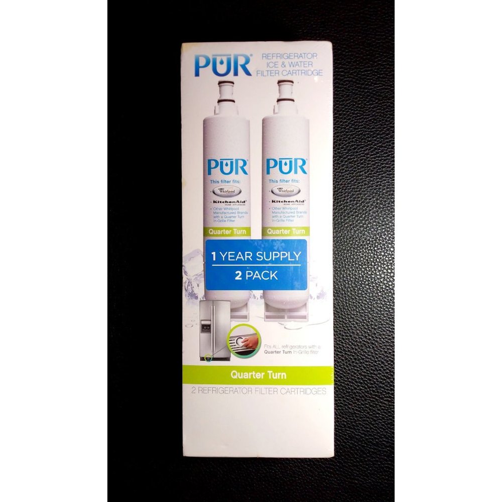 2 Pack PUR Quarter Turn Refrigerator Ice & Water Replacement Filter
